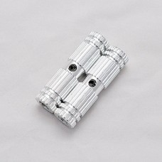1 Pair of Premium Mini Silver Metal Alloy Kid-Sized Foot Fixtures Fits Many BMX Trick Mountain Bikes (2.67in Long  0.35in Diameter Hole  0.75in Wide) - B0172CSR80